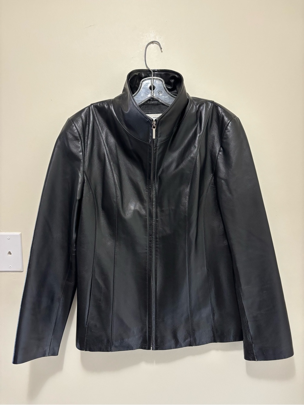 East 5th Black Genuine Leather Zip Jacket Medium